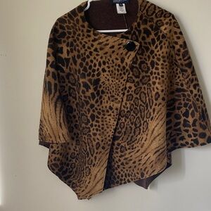 Jones New York Leopard Print Poncho
